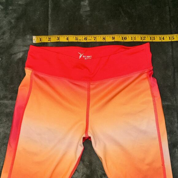 Old Navy Active Leggings Girl's XL Orange Pink Ombre High-Waisted Athletic - Picture 3 of 7
